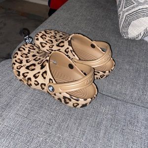 Cheetah print crocs
